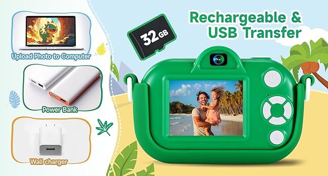 Kids Camera Boys Toys for 3 4 5 6 7 8 9 Years Old Boys, 48MP Dual Lens Kids Digital Camera Toddler Camera Christmas Birthday Gifts, 1080P HD Video Selfie Camera with 32G SD Card 24hrsmart